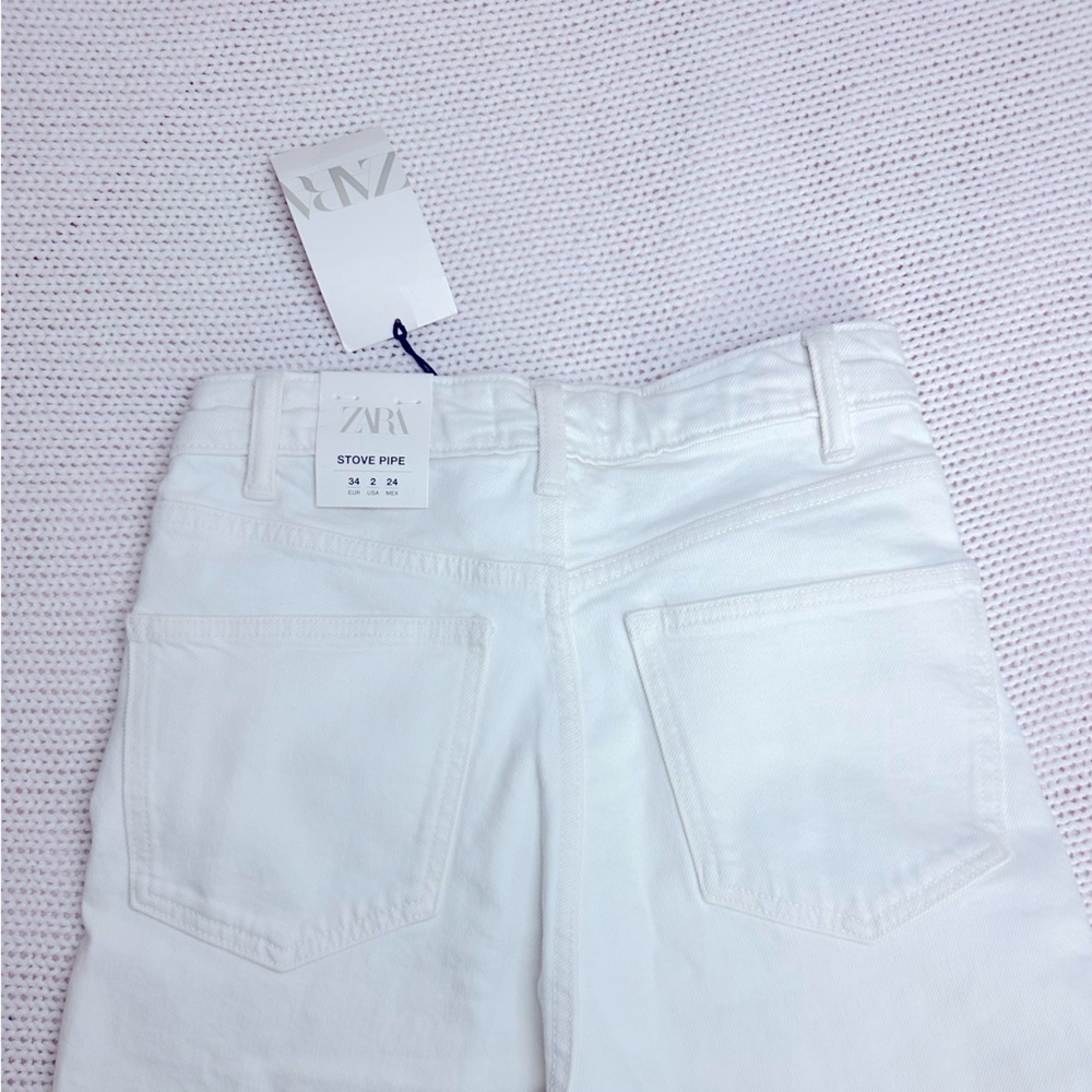 ZARA NWT High Rise Ankle Length Jeans in color Stovepipe Size 2 - Picture 7 of 8